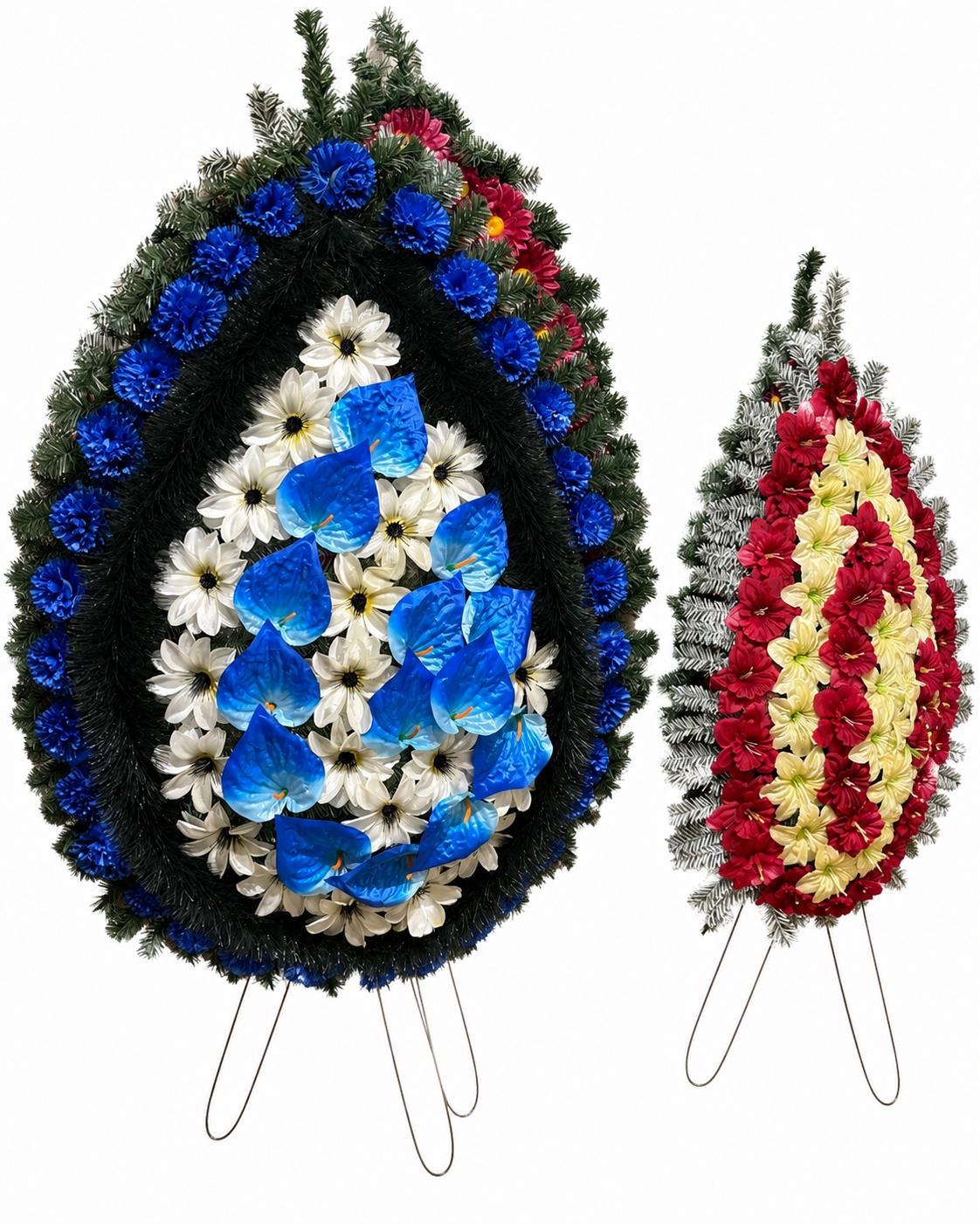 Set două coroane funerare artificiale
